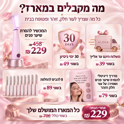 מכשיר דרמפלנינג קולי להסרת שיער הפנים של ALORA™