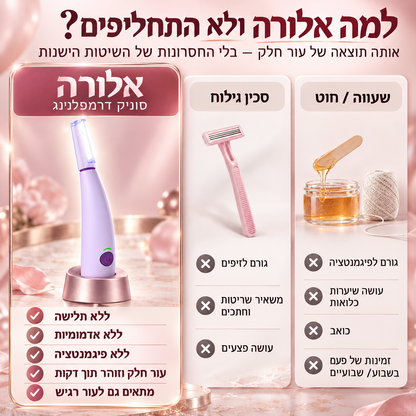 מכשיר דרמפלנינג קולי להסרת שיער הפנים של ALORA™